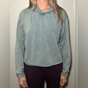 Faded blue/grey hoodie with layered look
